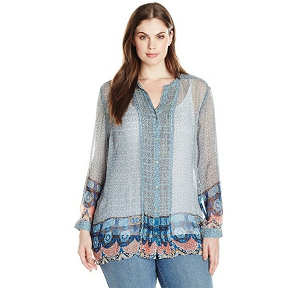 Lucky Brand  Button Down Blouse - Picture 1 of 8